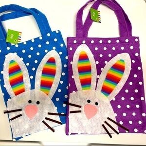 Easter Bunny Felt Bags 2 Set blue and purple